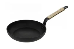 Poêle ronde antiadhésive De Buyer Choc B Bois en aluminium forgé et manche en hêtre