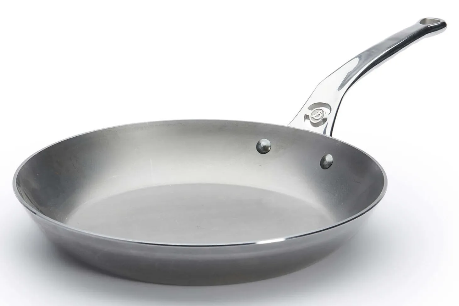 Poêle ronde De Buyer Mineral B Pro 28cm en acier et poignée en fonte d'inox