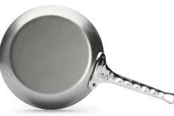 Poêle ronde De Buyer Mineral B Pro 24cm en acier et poignée en fonte d'inox