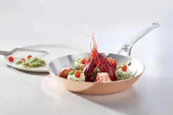 Poêle ronde en cuivre inox De Buyer Prima Matera poignée en fonte d'inox compatible induction