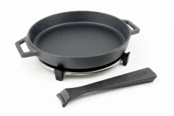 Poêle ronde Ooni Sizzler en fonte manche amovible + dessous-de-plat inox