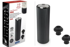 Pompe à vide automatique Peugeot Line Preserve Electric en aluminium 14cm + 2 bouchons