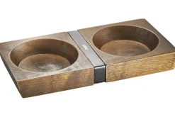 Présentoir de moulins Gefu X-Plosion taille L en bois d'acacia - 2 emplacements