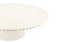 Présentoir à gâteau sur pied Patisdécor en céramique avec bord perlé 31cm
