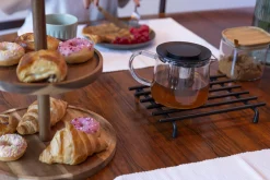 Présentoir à gâteaux Point Virgule 2 étages en bois d'acacia