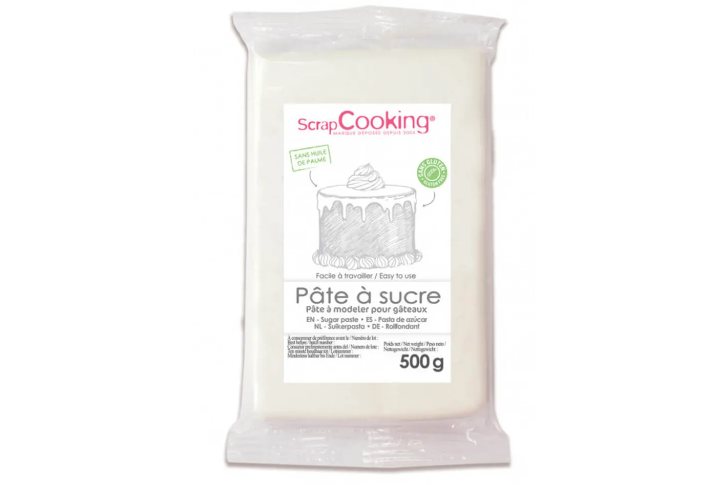 Pâte à sucre blanche Scrapcooking 500g