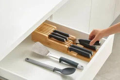 Range-couteaux à 2 niveaux Joseph Joseph DrawerStore Bamboo pour tiroir