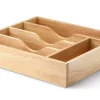 Range-couverts Continenta en bois d'hévéa 35x30x7cm