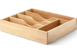 Range-couverts Continenta en bois d'hévéa 35x30x7cm