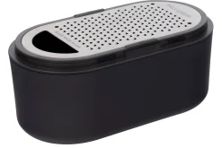 Râpe Microplane 3-en-1 noire avec boîte de conservation et double couvercle