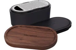 Râpe Microplane 3-en-1 noire avec boîte de conservation et double couvercle