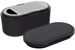 Râpe Microplane 3-en-1 noire avec boîte de conservation et double couvercle