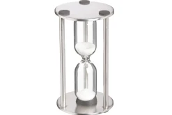 Sablier Masterclass 3 minutes en verre et acier inoxydable finition satinée