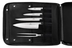 Sac spécial chef Sabatier Edonist 4 couteaux de cuisine français + 1 fourchette - Exclusivité