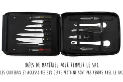 Sac spécial chef Sabatier Edonist 4 couteaux de cuisine français + 1 fourchette - Exclusivité