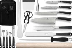 Sac spécial chef Sabatier Edonist 4 couteaux de cuisine français + 14 ustensiles - Exclusivité