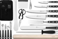 Sac spécial chef Sabatier Idéal Inox 4 couteaux de cuisine français + 14 ustensiles - Exclusivité