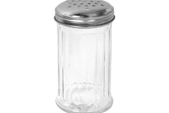 Saupoudreur à sucre cannelé 300ml en verre et inox