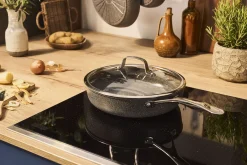 Sauteuse antiadhésive Ballarini Salina 28cm et couvercle en verre
