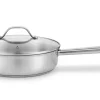 Sauteuse Beka Cicla en inox 24cm avec couvercle en verre