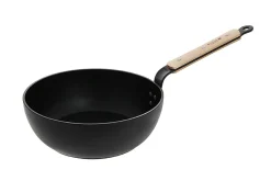 Sauteuse bombée antiadhésive De Buyer Choc B Bois en aluminium forgé et manche en hêtre