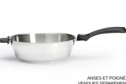 Sauteuse bombée De Buyer Milady Twisty 24cm en acier inoxydable