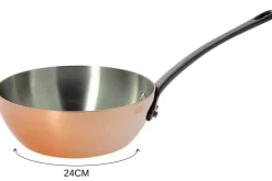 Sauteuse bombée en cuivre De Buyer Inocuivre poignée en fonte d'acier