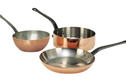 Sauteuse droite en cuivre De Buyer Inocuivre poignée en fonte d'acier