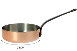 Sauteuse droite en cuivre De Buyer Inocuivre poignée en fonte d'acier