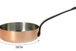 Sauteuse droite en cuivre De Buyer Inocuivre poignée en fonte d'acier