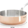 Sauteuse droite en cuivre inox De Buyer Prima Matera poignée en fonte d'inox compatible induction