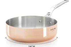 Sauteuse droite en cuivre inox De Buyer Prima Matera poignée en fonte d'inox compatible induction