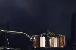 Sauteuse en cuivre inox Baumalu B'Chef avec couvercle en inox