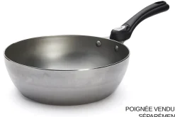 Sauteuse paysanne De Buyer Mineral B Twisty 24cm en acier