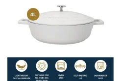 Sauteuse ronde MasterClass compatible induction en fonte d'aluminium 4L
