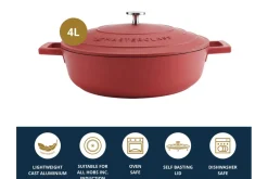 Sauteuse ronde MasterClass compatible induction en fonte d'aluminium 4L