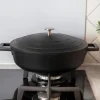 Sauteuse ronde MasterClass compatible induction en fonte d'aluminium noir 4L
