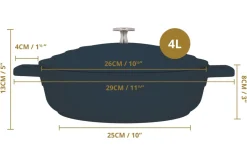 Sauteuse ronde MasterClass compatible induction en fonte d'aluminium noir 4L