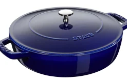 Sauteuse Staub Chistera en fonte émaillée bleu intense
