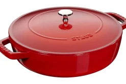 Sauteuse Staub Chistera en fonte émaillée cerise