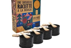 Service à raclette à la bougie Cookut Lumi noir - Services individuels poêlons et spatules