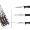 Set 3 couteaux de cuisine Sanelli Jolly acier inox manche noir
