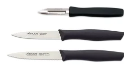 Set 2 couteaux + 1 éplucheur Arcos Nova acier NITRUM manche noir