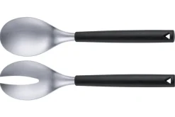 Set 2 couverts à salade Triangle en inox brossé et manche en polypropylène