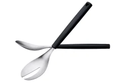 Set 2 couverts à salade Triangle en inox brossé et manche en polypropylène