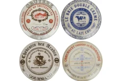 Set de 4 assiettes à fromage Artesà Creative Tops Gourmet en porcelaine motifs vintages