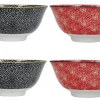 Set de 4 bols KitchenCraft en céramique Red And Black design diamètre 15cm