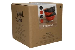 Set de 4 bols KitchenCraft en céramique Red And Black design diamètre 15cm