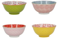 Set de 4 bols KitchenCraft en céramique Bright design diamètre 15cm
