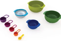 Set de 9 bols/passoires/doseurs Joseph Joseph Nest Plus 9 emboîtables multicolores